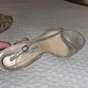 neutral strappy shimmer heel jimmy choo